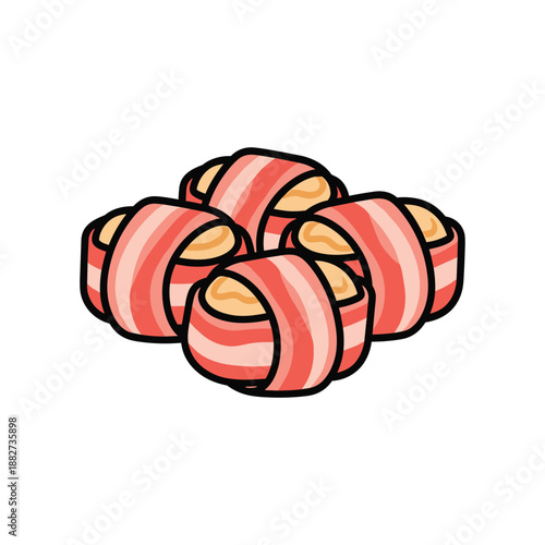 Stack of Bacon Slices Illustration