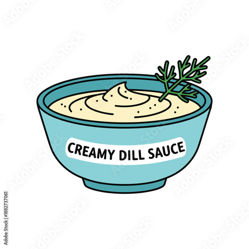 Creamy Dill Sauce in a Bowl
