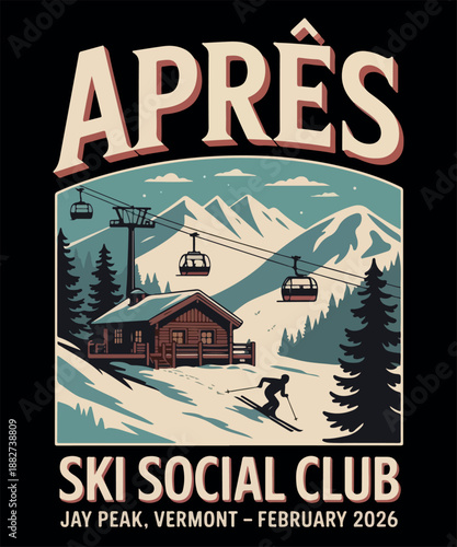 Vintage Winter Skiing & Mountain Resort Art