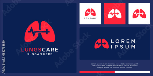 Lungs care logo design template.