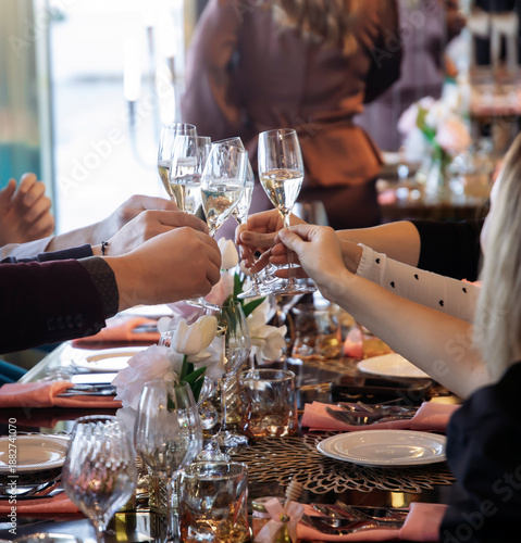 Social gathering or event in a restaurant