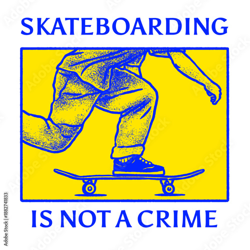hand drawn vector skateboarding raw