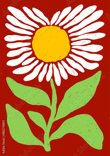 hand drawn abstract floral groovy posters
