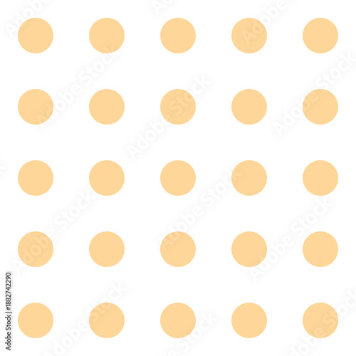 Seamless vector illustration of a Swiss cheese slice pattern with yellow and orange circles and retro polka dot holes on a white background for a dairy food wallpaper design