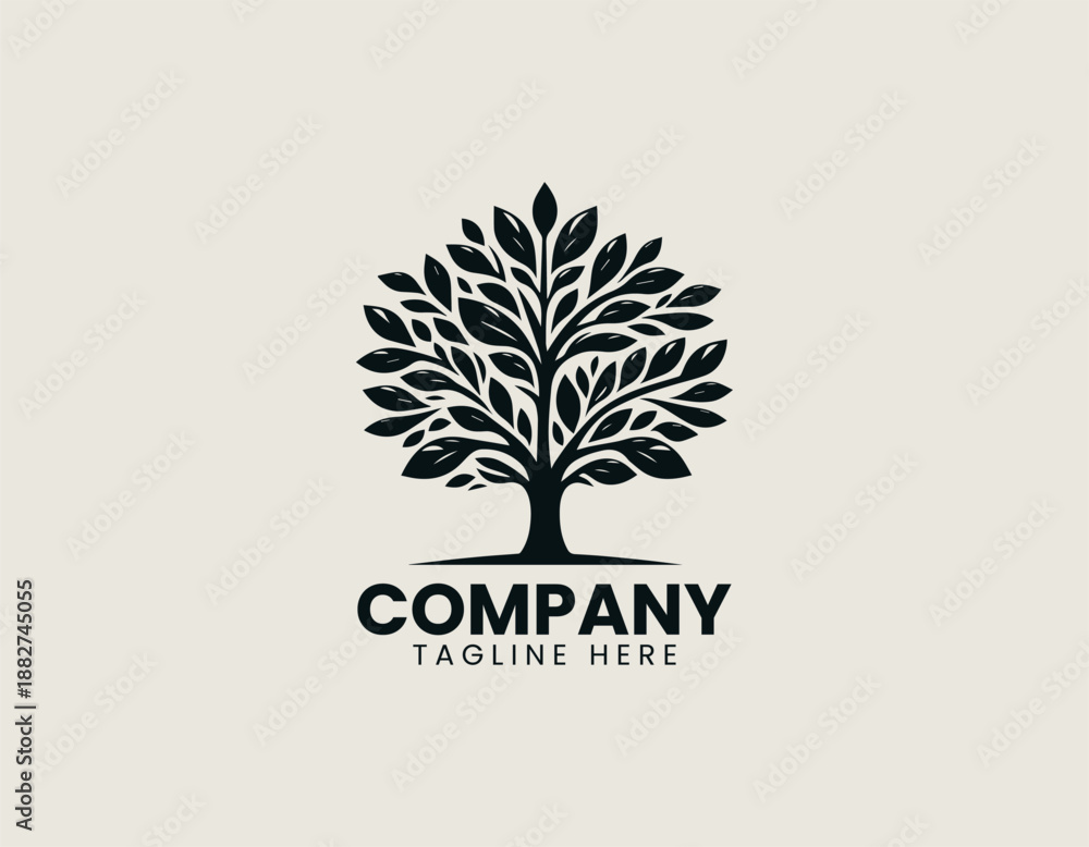 Obraz premium Loropetalum Chinese Tree Black Vector Logo Illustration