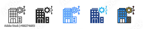 Business Modernization Icon Set Multiple Style Collection