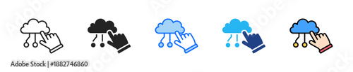 Cloud Enablement Icon Set Multiple Style Collection