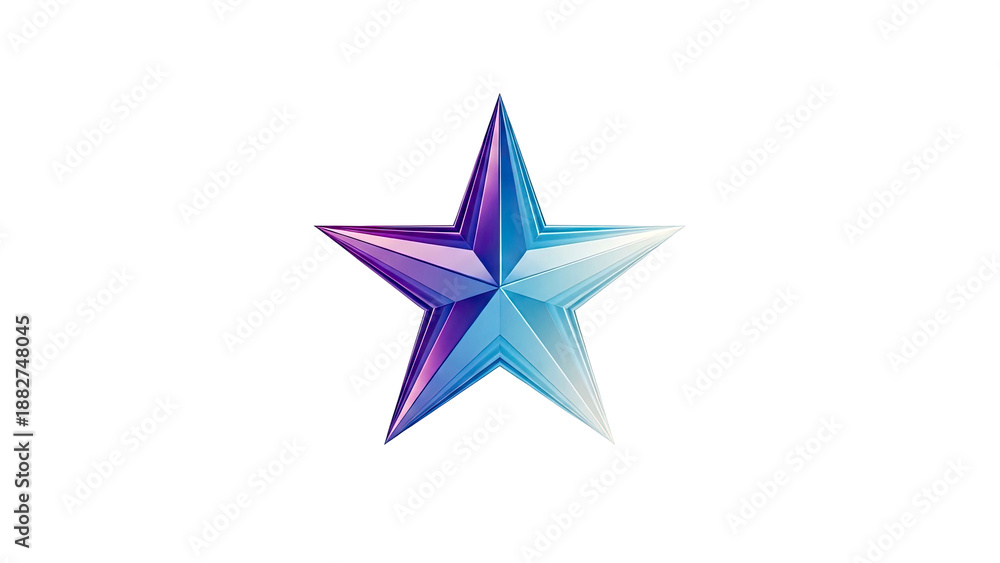 Obraz premium Glistening Five-Pointed Star with Gradient Blue and Purple Hues