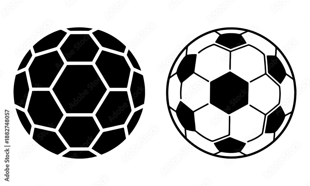 Naklejka premium Celebrating soccer goals with classic ball silhouettes