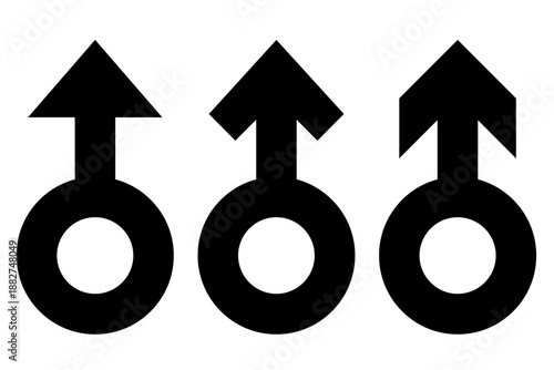 Male gender symbol icon. Gender different style symbol sign. Vector illustration isolated on white background.