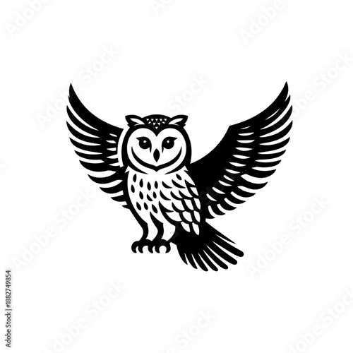 Cute Sitting Owl Cartoon Vector