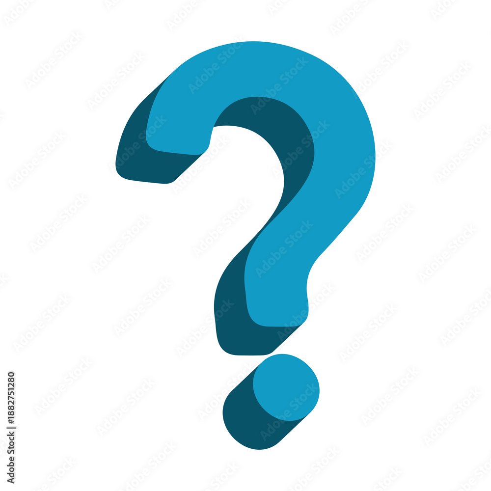 Naklejka premium 3D Question Mark Icon – Help, FAQ and Information Symbol