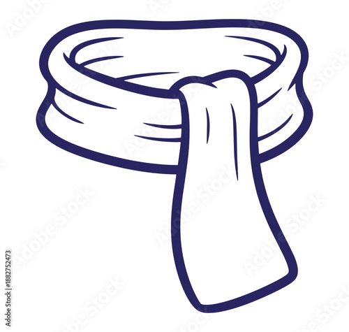 A simple winter scarf design in vector style perfect for seasonal themed artwork.