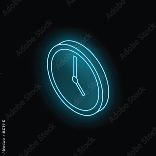 Neon clock showing eight o'clock, perfect for concepts such as time, deadline and appointment