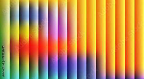 Abstract Vertical Stripes of Vibrant Colors Transitioning Through the Spectrum of Light and Shadow