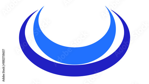Blue crescent design