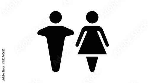 Male and Female Restroom Sign Icon.