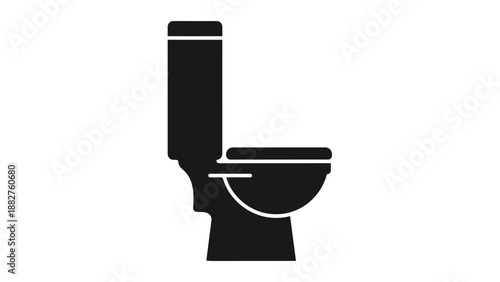 Modern Toilet Icon Silhouette.