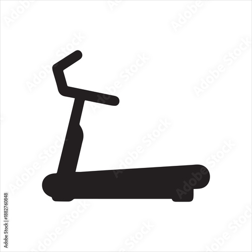 Treadmill machine vector icon for fitness exercise running workout cardio gym equipment design