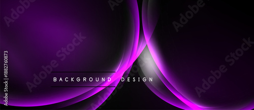 Abstract purple design. Smooth curves create dynamic flow, contrasting dark background enhances vibrant colors. Modern aesthetic.
