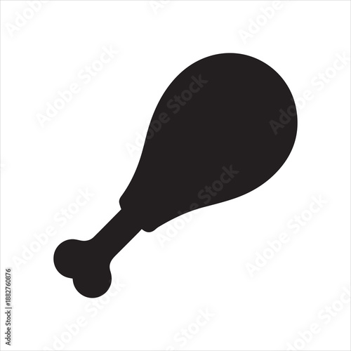 Crispy fried chicken leg vector illustration delicious poultry meat food icon design for restaurant menu