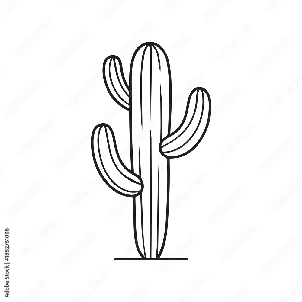 Obraz premium One line drawing of cactus line art vecto