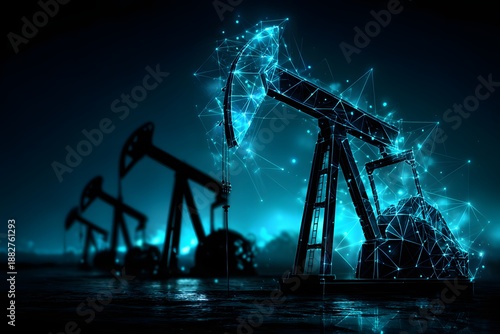 Wallpaper Mural Futuristische Öl-Pumpe mit digitalem Datenfluss als Energiekonzept
 Torontodigital.ca