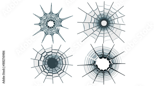 Spider Web Designs: A collection of intricately crafted spiderweb designs, each showcasing a unique pattern and structure. The image evokes a sense of nature's artistry and intricate detail.