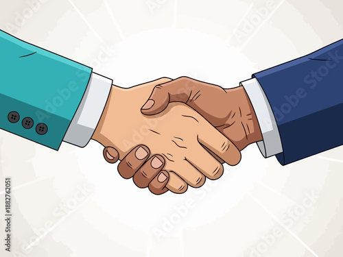 A handshake between two people