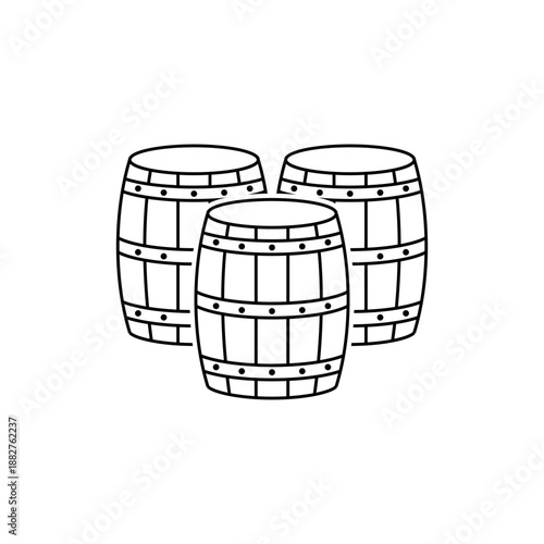 Wood Barrel vector illustration icon template