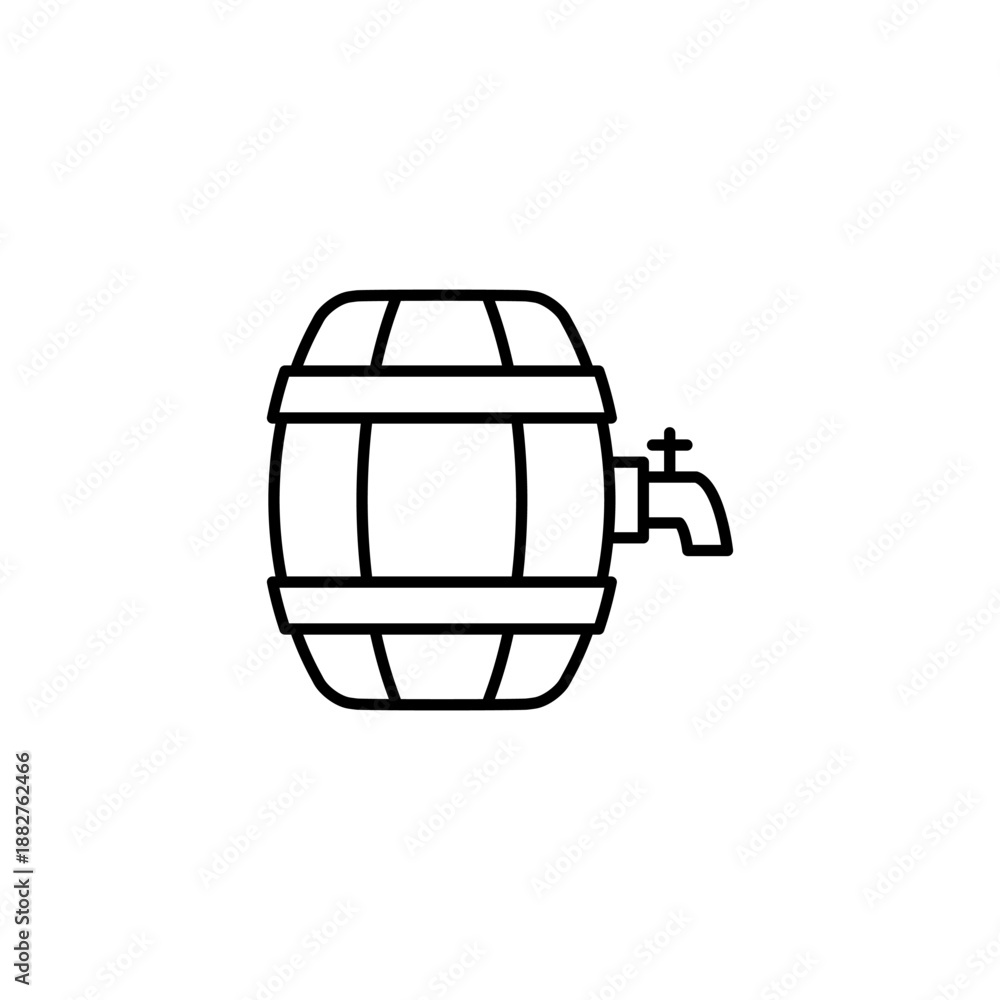 Fototapeta premium Wood Barrel vector illustration icon template