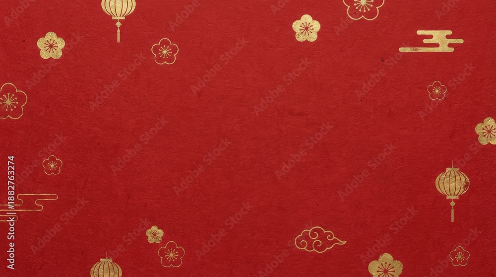 Obraz premium Celebratory lunar new year events cultural festivals graphic design traditional red background aesthetic design joy and prosperity concept for seo impact