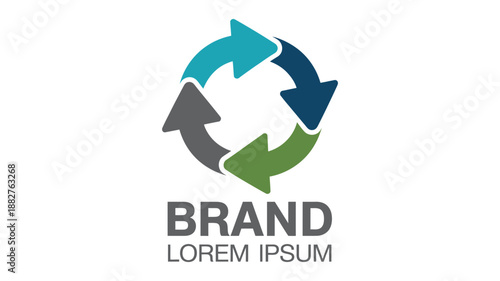 Modern Circular Arrows Logo Design for Brand Cycle, Recycling and Business Process Concept
