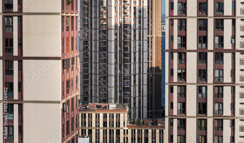 Facade of modern apartment buildings