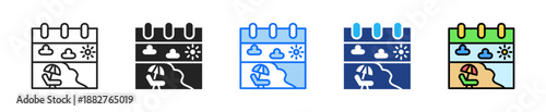 Time Off Calendar Icon Set Multiple Style Collection