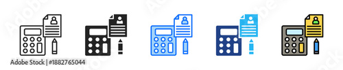 Payroll Calculation Icon Set Multiple Style Collection