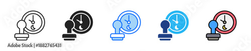 Overtime Approval Icon Set Multiple Style Collection