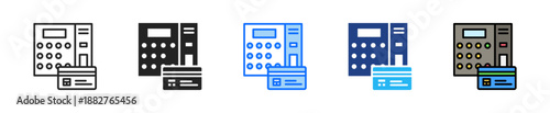Photos Attendance Punch Icon Set Multiple Style Collection