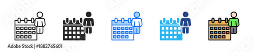 Temporary Worker Icon Set Multiple Style Collection