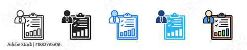 Performance Review Icon Set Multiple Style Collection