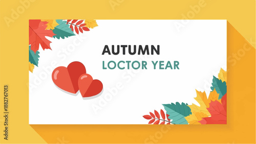 Autumn hearts and leaves