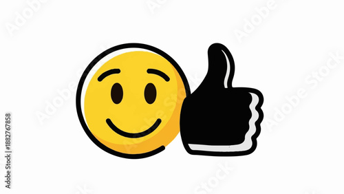 A yellow emoji face giving a thumbs up gesture on a white background