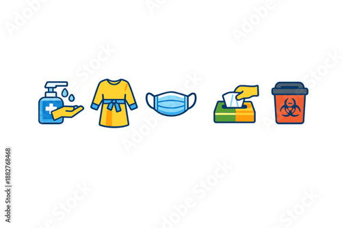 Healthcare and Hygiene Icons Set