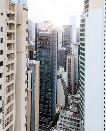 Crowded residential buildings in Hong Kong