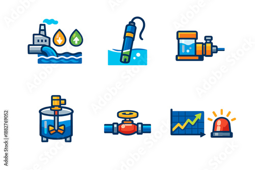 Water Treatment Industry Icons