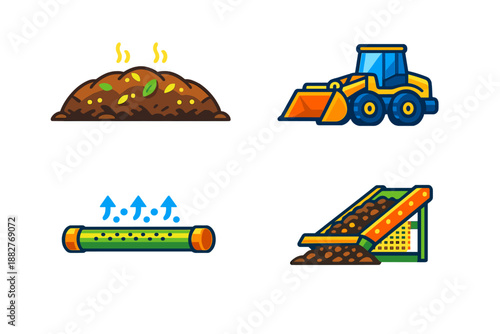 Composting and soil management icons