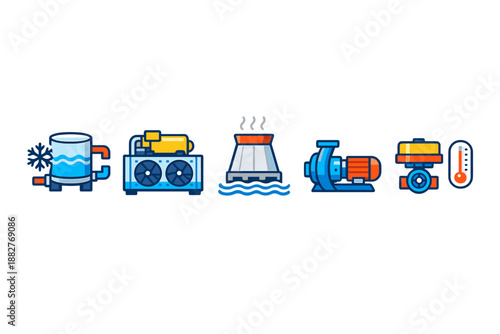 Industrial Cooling and Pumping Equipment Icons