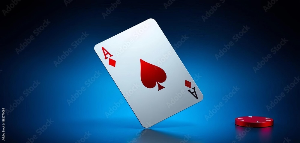 Obraz premium A sleek graphic depiction of an ace playing card, representing ultimate skill, success, and top-tier achievement in games or strategy, white background, symbol