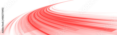 Futuristic red neon laser lines flow along city streets. Blood streaks and police lights highlight motion trails, energy waves, and glowing swirls across urban traffic. Vector illustration PNG.