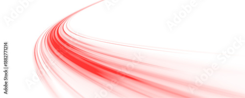 Futuristic neon red laser lines ripple along urban streets. Motion trails, glowing energy waves, blood streaks, and police lights illustrate dynamic traffic speed. Vector illustration PNG.